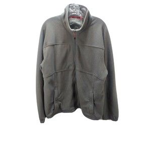 L.L. Bean Full Zip Fleece Jacket Sweater Gray Large OJSG9
